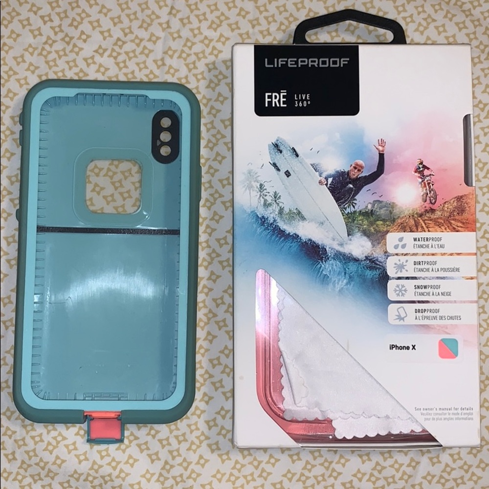 *2* iPhone X LIFEPROOF FRĒ Blue & Pink Phone Cases